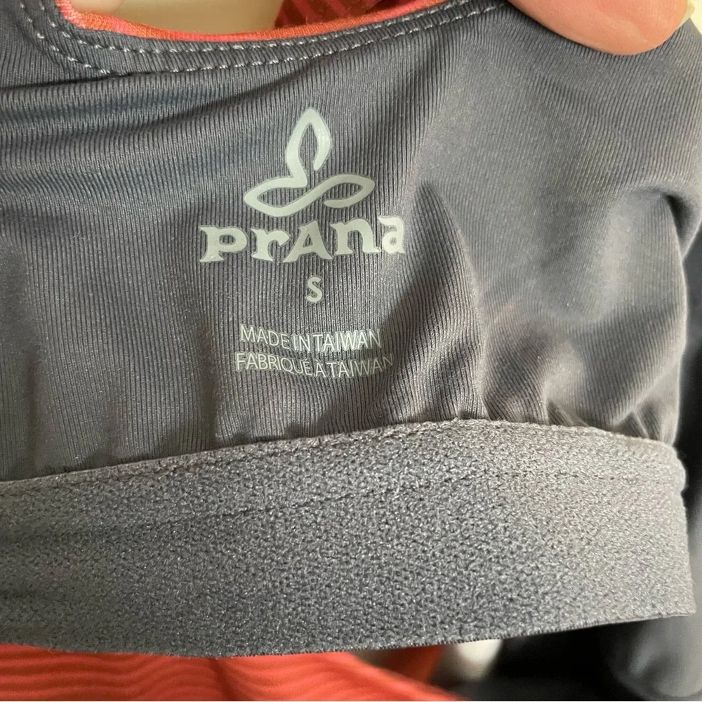 Prana Dress Opal Racerback Shelf Bra Pocket Athleisure Striped Pink Coral Rust